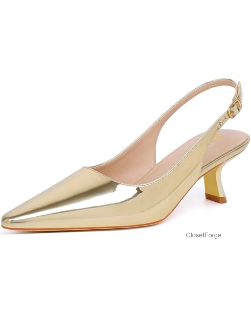 Slingback Pumps Pointed Toe Kitten Heels Dressy Heels for Women Wedding Party